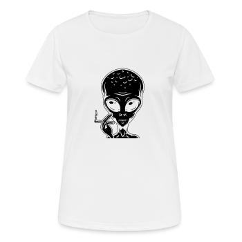 Alien Stoner | Weed 420 Idées cadeaux pour fumer de l'herbe - T-shirt respirant Femme - blanc - Devant - AI Model Female 172 dark (172cm)