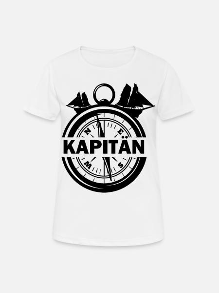 Kapitän Kompass - Frauen T-Shirt atmungsaktiv - Weiß