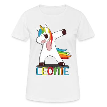 Leonie Name Vorname Namenstag Unicorn Einhorn - Frauen T-Shirt atmungsaktiv - Weiß - Vorne - AI Model Female 172 dark (172cm)