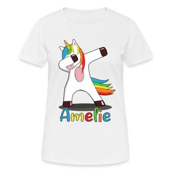 Amelie Name Name Name Day Unicorn Gift Idea - Women's Breathable T-Shirt - white - Front - AI Model Female 172 dark (172cm)
