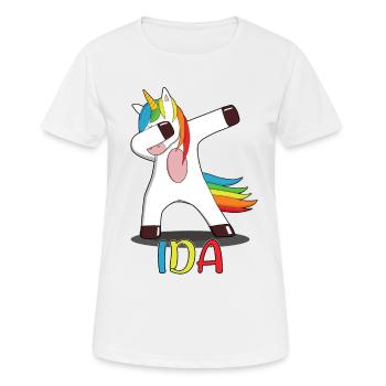 Ida Name Name Name Day Unicorn Gift - Women's Breathable T-Shirt - white - Front - AI Model Female 172 dark (172cm)