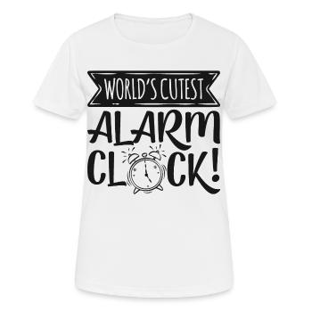 World's Cutest Alarm Clock - Women's Breathable T-Shirt - white - Front - AI Model Female 172 dark (172cm)