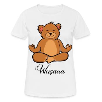Auszeit Durchatmen Wusaaa Bär - Frauen T-Shirt atmungsaktiv - Weiß - Vorne - AI Model Female 172 dark (172cm)