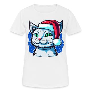 Illustration de chat de l’Avent mignon, l’Avent idéal - T-shirt respirant Femme - blanc - Devant - AI Model Female 172 dark (172cm)