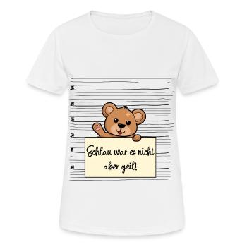 Bär lustiger Spruch humor Gefängnisbild - Frauen T-Shirt atmungsaktiv - Weiß - Vorne - AI Model Female 172 dark (172cm)