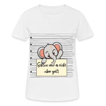 Elefant lustiger Spruch humor Gefängnisbild - Frauen T-Shirt atmungsaktiv - Weiß - Vorne - AI Model Female 172 dark (172cm)