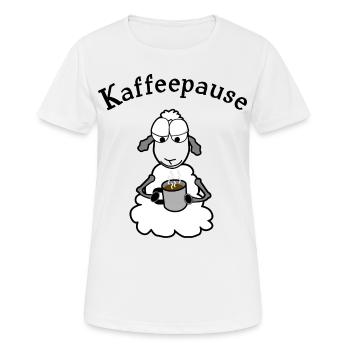 Kaffeepause - Frauen T-Shirt atmungsaktiv - Weiß - Vorne - AI Model Female 172 dark (172cm)