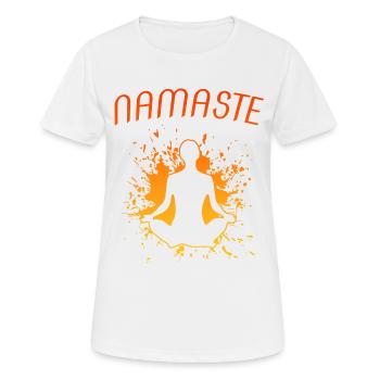 Yoga Namaste - Frauen T-Shirt atmungsaktiv - Weiß - Vorne - AI Model Female 172 dark (172cm)