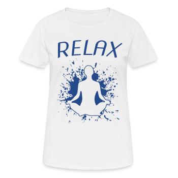 RELAX - Frauen T-Shirt atmungsaktiv - Weiß - Vorne - AI Model Female 172 dark (172cm)