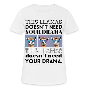 lustige Lamas - witziger Spruch - Drama Lama - Frauen T-Shirt atmungsaktiv - Weiß - Vorne - AI Model Female 172 dark (172cm)