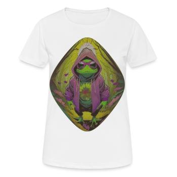 Grenouille rappeur 💟 - T-shirt respirant Femme - blanc - Devant - AI Model Female 172 dark (172cm)