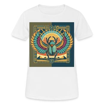 KHEPRI Dieu du Soleil Levant - T-shirt respirant Femme - blanc - Devant - AI Model Female 172 dark (172cm)