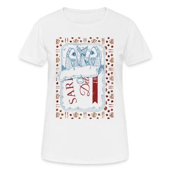 Visuel Vintage Sardines Tendance - T-shirt respirant Femme - blanc - Devant - AI Model Female 172 dark (172cm)
