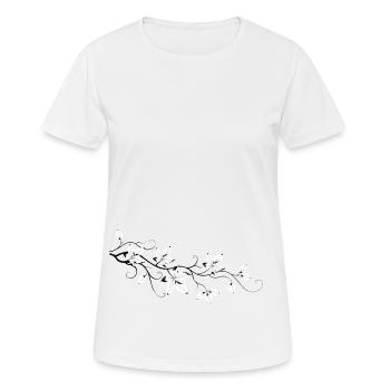 Leaf branch. Flower branch. Lotus style. - Women's Breathable T-Shirt - white - Front - AI Model Female 172 dark (172cm)