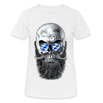 Bavarian hipster skull - Women's Breathable T-Shirt - white - Front - AI Model Female 172 dark (172cm)