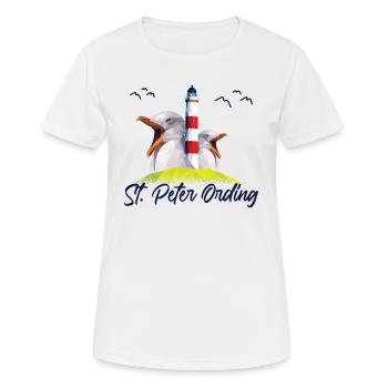 St. Peter Ording Nordsee Strand Urlaub Geschenk - Frauen T-Shirt atmungsaktiv - Weiß - Vorne - AI Model Female 172 dark (172cm)