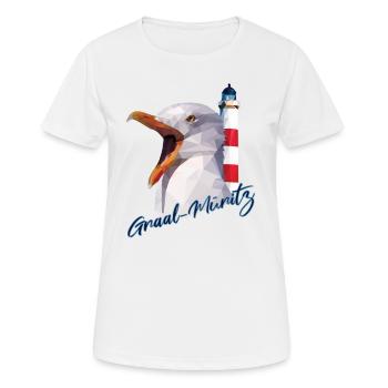 Graal Müritz cadeau de la côte de la mer Baltique de la mer Baltique - T-shirt respirant Femme - blanc - Devant - AI Model Female 172 dark (172cm)
