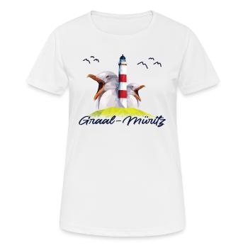 Graal Müritz cadeau de la côte de la mer Baltique de la mer Baltique - T-shirt respirant Femme - blanc - Devant - AI Model Female 172 dark (172cm)
