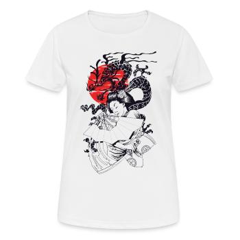Geisha Japanische Kunst - Frauen T-Shirt atmungsaktiv - Weiß - Vorne - AI Model Female 172 dark (172cm)