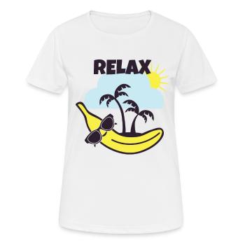 Banane entspannen - Frauen T-Shirt atmungsaktiv - Weiß - Vorne - AI Model Female 172 dark (172cm)