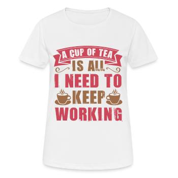Thé buveur Sort - T-shirt respirant Femme - blanc - Devant - AI Model Female 172 dark (172cm)