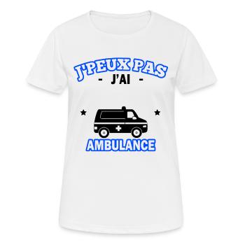 j peux pas j ai ambulance - T-shirt respirant Femme - blanc - Devant - AI Model Female 172 dark (172cm)