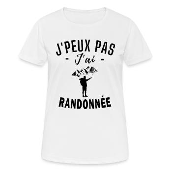 randonnée - humour randonnée - T-shirt respirant Femme - blanc - Devant - AI Model Female 172 dark (172cm)