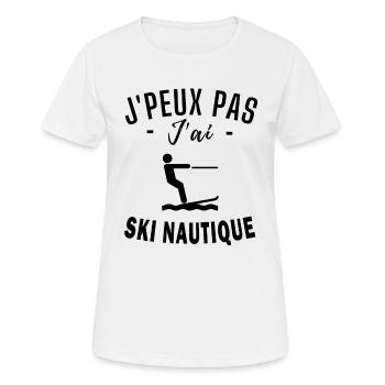 Ski nautique - humour Ski nautique - T-shirt respirant Femme - blanc - Devant - AI Model Female 172 dark (172cm)