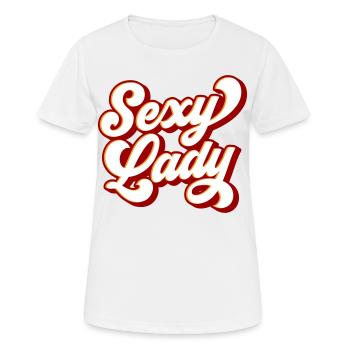 Sexy Lady | Farben änderbar - Frauen T-Shirt atmungsaktiv - Weiß - Vorne - AI Model Female 172 dark (172cm)