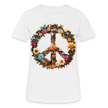 Symbole de paix, signe de paix, paix, liberté - T-shirt respirant Femme - blanc - Devant - AI Model Female 172 dark (172cm)