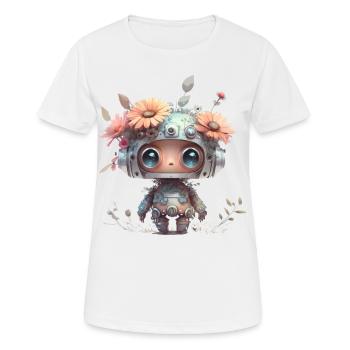 Charmante fille robot - T-shirt respirant Femme - blanc - Devant - AI Model Female 172 dark (172cm)