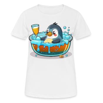 Journée Spa pour les Pingouins - T-shirt respirant Femme - blanc - Devant - AI Model Female 172 dark (172cm)