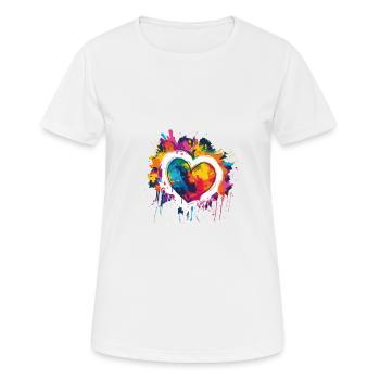 Drapeau arc-en-ciel pour les droits de l’homosexualité LGBT - T-shirt respirant Femme - blanc - Devant - AI Model Female 172 dark (172cm)