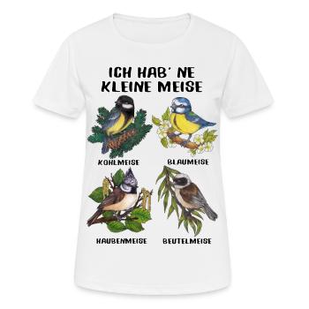 "Ich habe ne Meise" Lustiges Geschenk Ornitologe - Frauen T-Shirt atmungsaktiv - Weiß - Vorne - AI Model Female 172 dark (172cm)