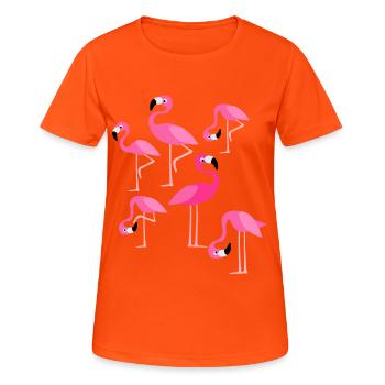 Pink Flamingo - Women's Breathable T-Shirt - neon orange - Front - AI Model Female 172 dark (172cm)