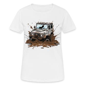 L’aventurier tout-terrain - T-shirt respirant Femme - blanc - Devant - AI Model Female 172 dark (172cm)
