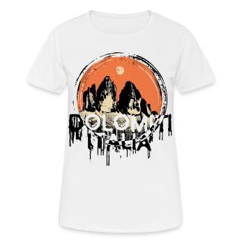 Souvenir Dolomiti Italia Dolomites Three Peaks - T-shirt respirant Femme - blanc - Devant - AI Model Female 172 dark (172cm)