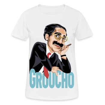 GROUCHO Le grand comédien du XXe siècle - T-shirt respirant Femme - blanc - Devant - AI Model Female 172 dark (172cm)
