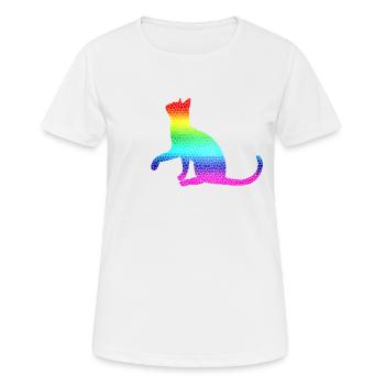 Chat, chat - T-shirt respirant Femme - blanc - Devant - AI Model Female 172 dark (172cm)