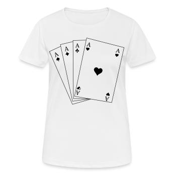 Spielkarten Ass - Frauen T-Shirt atmungsaktiv - Weiß - Vorne - AI Model Female 172 dark (172cm)