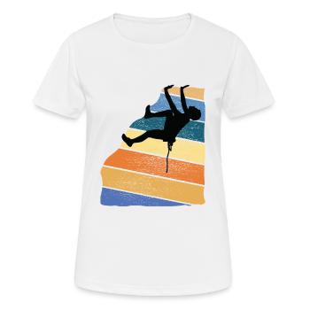 Escalade, alpinisme, salle d’escalade, bloc, escalade - T-shirt respirant Femme - blanc - Devant - AI Model Female 172 dark (172cm)