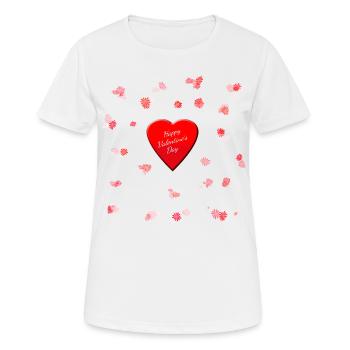 Joyeuse Saint Valentin Saint Valentin - T-shirt respirant Femme - blanc - Devant - AI Model Female 172 dark (172cm)