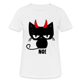 Teuflische Katze Nein - Frauen T-Shirt atmungsaktiv - Weiß - Vorne - AI Model Female 172 dark (172cm)