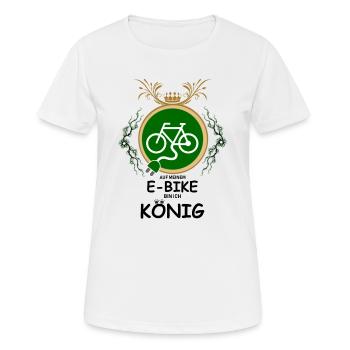 ss200527 ebike KOeNIG SCHWARZ - Frauen T-Shirt atmungsaktiv - Weiß - Vorne - AI Model Female 172 dark (172cm)