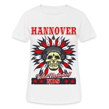 Hannover Basse-Saxe T Shirtim Wildwest Design - T-shirt respirant Femme - blanc - Devant - AI Model Female 172 dark (172cm)