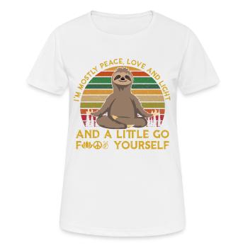 Je suis surtout l'amour de la paix et la lumière fck toi-même - T-shirt respirant Femme - blanc - Devant - AI Model Female 172 dark (172cm)