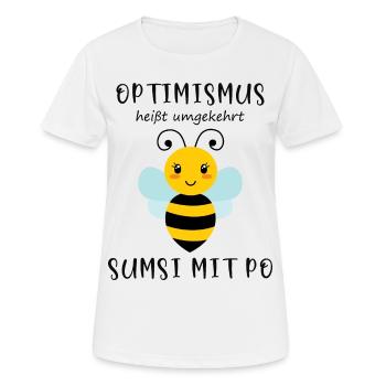 Biene Optimismus Sumsi mit Po - Frauen T-Shirt atmungsaktiv - Weiß - Vorne - AI Model Female 172 dark (172cm)