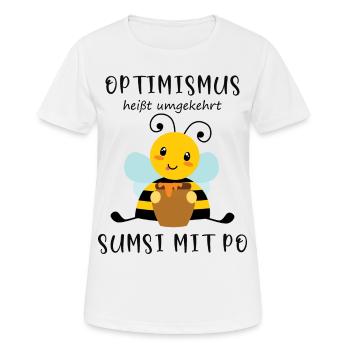 Biene Optimismus Sumsi mit Po - Frauen T-Shirt atmungsaktiv - Weiß - Vorne - AI Model Female 172 dark (172cm)
