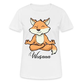 Auszeit Durchatmen Wusaaa Fuchs - Frauen T-Shirt atmungsaktiv - Weiß - Vorne - AI Model Female 172 dark (172cm)
