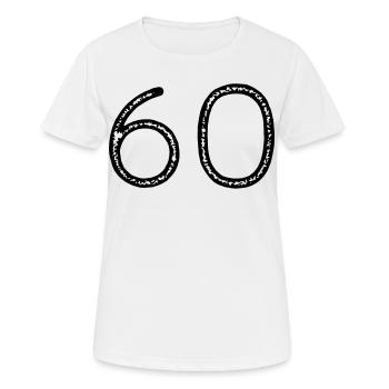 60 - Number - Birthday - Women's Breathable T-Shirt - white - Front - AI Model Female 172 dark (172cm)